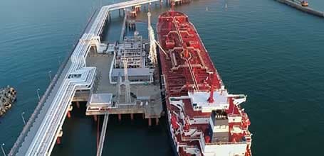 Oil tanker at terminal