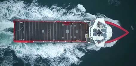 Supply vessel underway